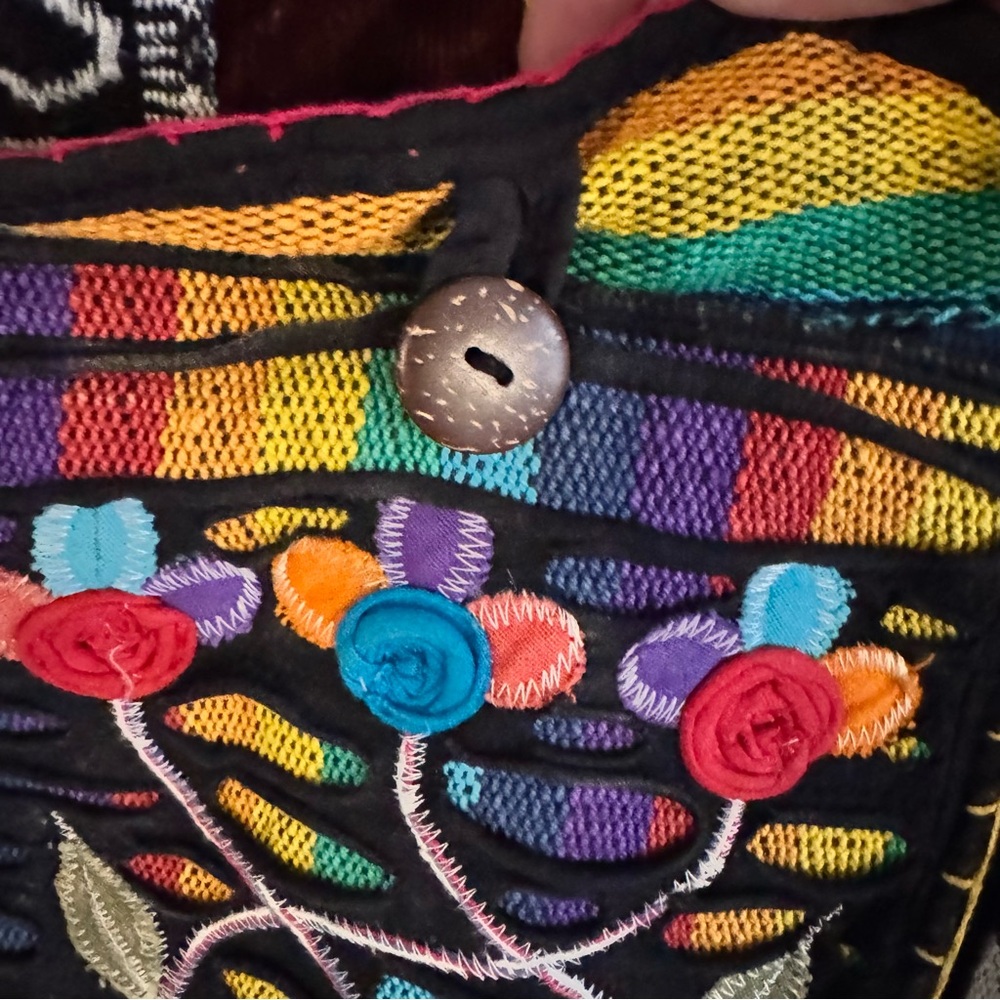 Boho Patchwork Backpack With Geometric Patterns - image 2